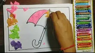 tearing and pasting activity|| umbrella|| ranga rang