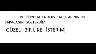 ENDEKS  KAGITLARI  NAPACAK TEK  TEK  G&Ouml;STERDİM