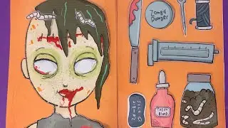 [💸paperdiy] zombie doll transformation makeover kit | how yo transform paperdoll en zombie