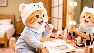 An Adorable Kitten Applies Lipstick for the First Time Using Mama Cat&rsquo;s Makeup Set