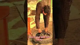 heavy work   tyre fitting bike mini blog #gomoh #dhanbad #taj