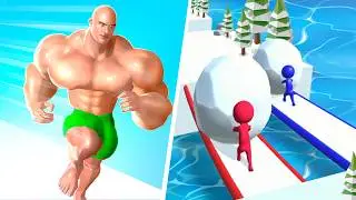 Muscle Rush 🆚 Snow Race 3D 🌻🧿🌺New Levels Walkthrough Gameplay 400061
