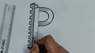 Best tattoo drawing with pencil || simple drawing || Alphabet P pencil art || how to draw  letter P