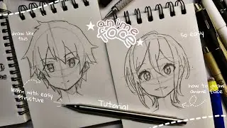 easy anime face drawing practice with easy structure ✧ || how to draw anime face // 【Tutorial】♡