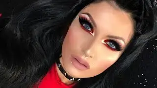 One Brand Makeup Tutorial - Kat Von D 2017 | BRIGHT RED EYESHADOW ♡