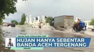 Banjir Kembali Rendam Jalan di Pusat Kota Banda Aceh