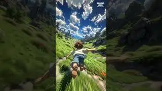 LoFi Boy Sprinting Down Lush Green Hill 🏃&zwj;♂️🌿 Soothing Ambient Music for Pure Joy