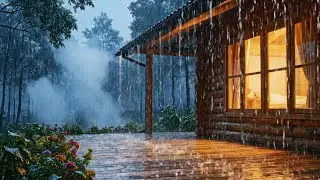 Cozy Forest Cabin in the Rain 🌧 | Gentle Rain Sounds for Deep Sleep & Calm Night