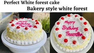 1kg white forest cake recipe in malayalam /bakery style white Forest cake/white forest/thanoos world