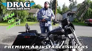 DRAG SPECIALTIES PREMIUM RIDE HEIGHT ADJUSTABLE SHOCKS  - INSTALL - REVIEW - HOW TO INSTALL SHOCKS