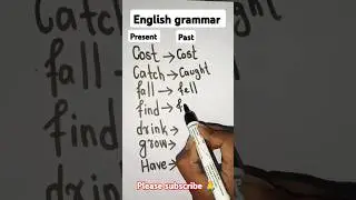 Irregular verbs present and past forms. Base forms and past forms. #education #learnenglish #shorts