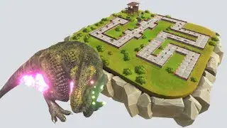 Gold Skin T-REX Death Run Fight Battle - ARBS Animal Revolt Battle Simulator