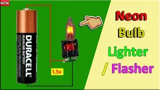 Neon Bulb Lighter & Flasher Circuit, How to Glow Neon Bulb On Battery, Neon Bulb To Ac 220v to 110v