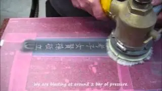 Applying and Deep Blasting a Photoblast Stencil