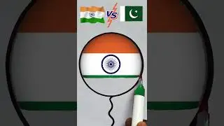 Indian 🇮🇳 VS Pakistan 🇵🇰 Flag Drawing #shorts #art #trending #viral#india  #pakistan