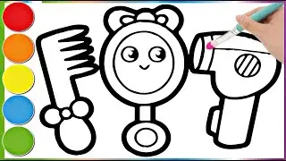 Cute Hair Accessories Drawing - Coloring for Toddlers | How to Color Hair Accessories Easily