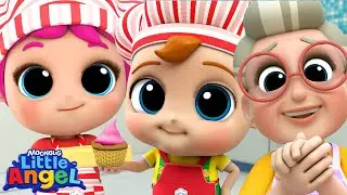 Baking Yummy Muffins with Grandma! 🍪 - Little Angel | Food Cartoons & Nursery Rhymes | Moonbug Kids