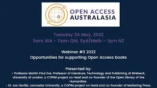 Open Access Australasia Webinar #3