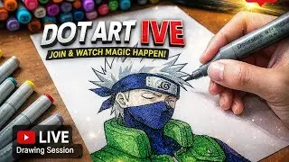 🛑DOT ART LIVE | Aesthetic Stipple Portrait Drawing#dotart #stippling #dotwork #aestheticart#live#art