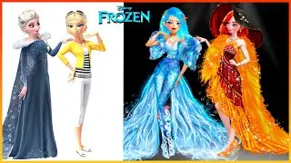 Elsa Frozen, Miraculous Chloe Glow Up Into Elemental Ember Lumen, Brook Ripple | Fashion Wow