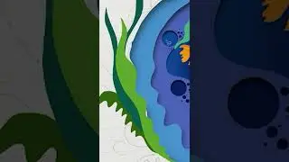 papercut illustration in photoshop #papercutillustration #underwater #childrensbooks #shorts