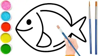 How to draw an fish 🐟 🐠 | drawing, painting coloring, for kids and toddler | easy step by step art