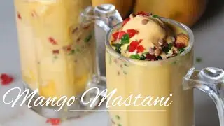 market style mango mastani recipe | mango mastani recipe | thick mango shake recipe | too foodie