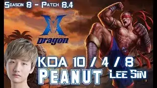 KZ Peanut LEE SIN vs JARVAN IV Jungle - Patch 8.4 KR Ranked