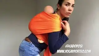 Cruz envolvente a la espalda con fular semi elástico (versión express) - @LadoPosi