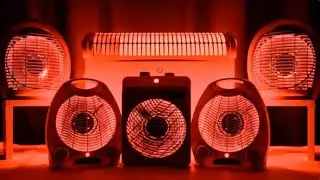 ASMR - 6 Fan Heater Sound - Relaxing Sounds White Noise Red Fans Sleep 24/7