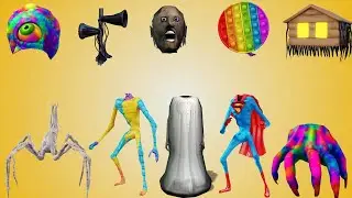 WRONG HEADS SIREN HEAD CAR, GREEN HOUSE HEAD, SCARY HOUSE, SIREN HEAD DOUBLE, SIREN HEAD THUNDERBOLT