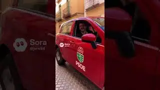 Coche PSOE ruedas cuadradas