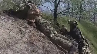 Ukraine State Border Guard Service in combat near Siverskyi Donets River