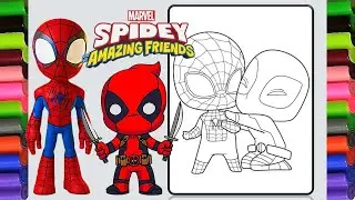 Spidey and His Amazing Friends: Let's Draw and Color-Kids Cartoon Drawing Coloring Pages with Ridha
