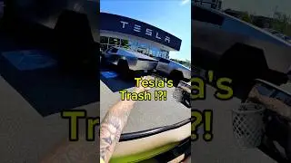 Teslas dumpster was full of ......omg!! #dumpsterdiving #tesla #car #cars #shorts