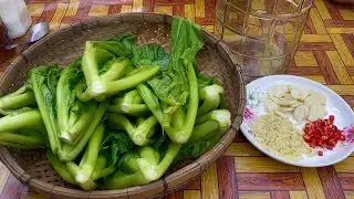 Homemade PICKLED GREEN MUSTARD (RBeab Thvoeu Chruok Spey)