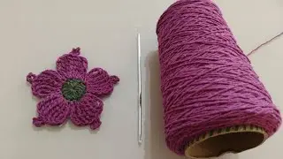 TUTORIAL FLOR FÁCIL E RÁPIDA DE CROCHÊ/PASSO A PASSO #crochettutorial #crochet #flordecrochê