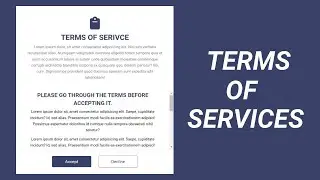 Terms of Services UI Design In HTML and CSS | Terms of Condition UI Design | #termsofservice