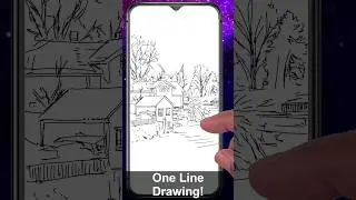 One line art, draw a house and garden with the Android app Paintology #shorts #shortsvideo #art
