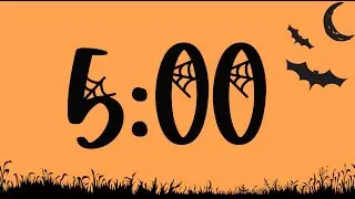 5 Minute Halloween Bats Timer (Spooky Electric Piano Tones at End)