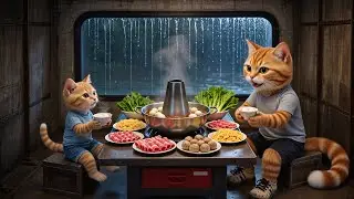 Orange Meow Leo's Doomsday Journey | Building A Sturdy Shelter #Aicat #Catshorts #Cat