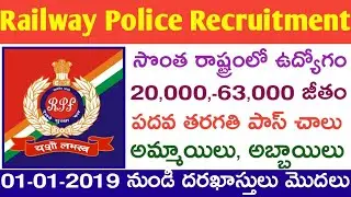Indian Railway Police RPF Recruitment 2019 Started | Just 10th Pass Railway Jobs 2019 Telugu