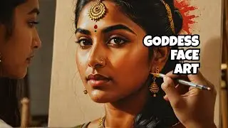tanjore painting tutorial |tanjore painting|| meenakshi amman face -part 1| Goddness face