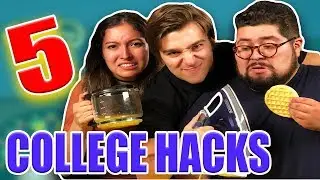 5 Crazy College Hacks THAT WORK!! w/ Labib Yasir and REACT CAST