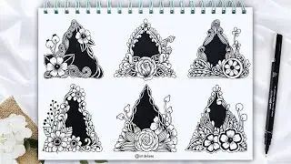 6 Triangle Zentangle Art Ideas || Triangle Zentangle