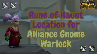 WoW Classic SOD Rune of Haunt Location for Alliance Gnome Warlock