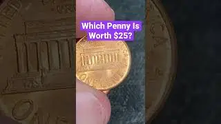 Which Penny Is Worth $25.00? #rare #penny #coin #error #variety #hunting #roll #bank #youtubeshorts