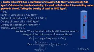 Numerical Problems of Viscosity for +2 Students
