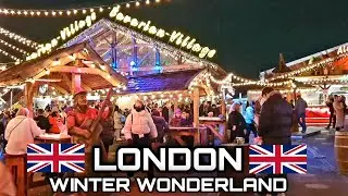 LONDON ENGLAND - BAVARIAN VILLAGE WALKING TOUR 2021🌲LONDON HYDE PARK WINTER WONDERLAND🌲🎅
