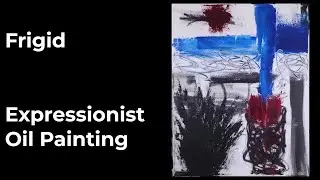 Modern Abstract Art | Oil Paint + Cold Wax Painting on Canvas (Frigid 16x20)
